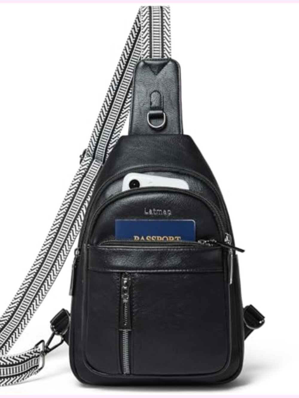 7L Sling Bag Backpack Fanny Pack Crossbody Travel Chest Belt Shoulder PU
